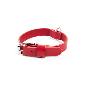 Leather collar - 499 two-tone - 26/31cm - 1.4cm - red