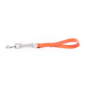 Laisse amortisseur en cuir - 499 bicolore - 50cm - 2.5cm - orange