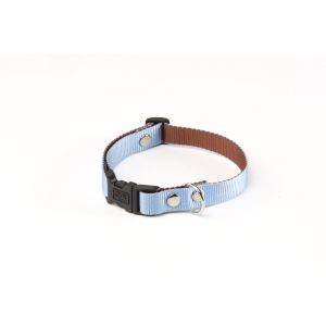 Collier en nylon - Bicolore - S - 25/40cm - 1.5cm - marron/bleu