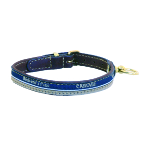 Leather collar - <30cm - 1.2cm - blue