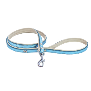 Laisse fantaisie - Pearly - <100cm - 1.6cm - bleu azur