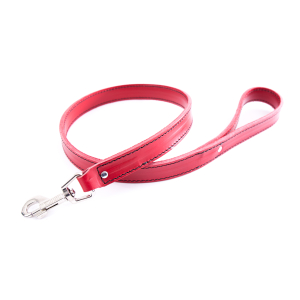 Leather leash - Double leather - 1m - Red