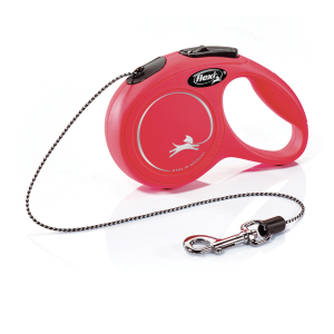 Retractable leash with cord for cat - NewClassic - 3m - red