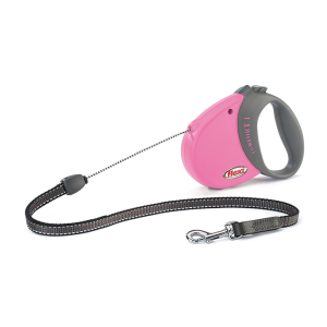 Laisse rétractable avec cordon - New Confort - S - 5m - rose x 1