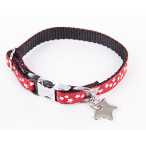 Collier en nylon - Etoiles - S - 23/33cm - 1.5cm - rouge