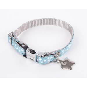 Nylon Collar - Stars - XS - 17/27cm - 1cm - turquoise