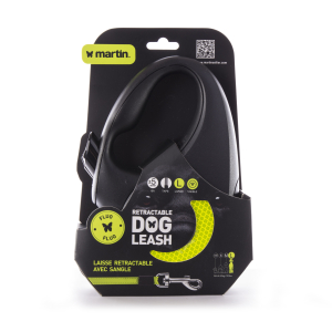 Laisse enrouleur sangle - Fluo - L - 5m - jaune