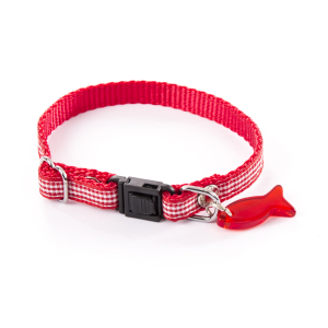 Collier en nylon pour chat - Vichy - rouge