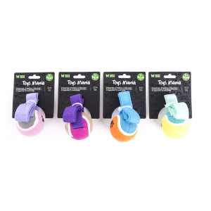 Tennis ball with strap - 10cm - multicoloured