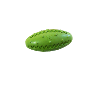 Rubber dental rugby ball with rope - Rubb'n'Dental - M - green