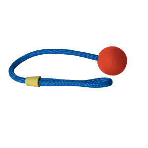 Rubber ball with rope - Rubb'n'Color - L - 7cm - multicoloured