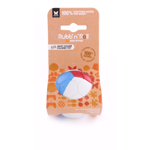 Rubber Ball - Rubb'n'Color - M - 6cm - blue/white/red