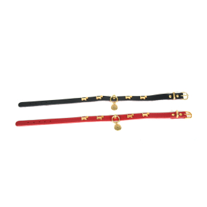 Leather dog pattern necklace - black