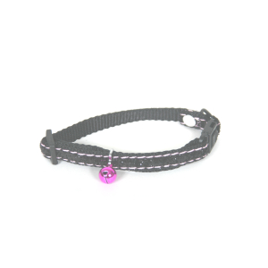 Collier chat en nylon - Paillettes - 18/28cm - 1cm - noir