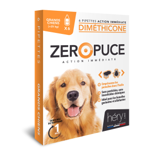 Large dog dimethicone pipettes - Zero Fleas - 6 x 2ml
