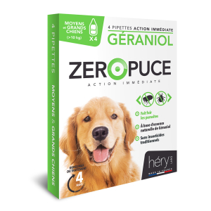 Organic Geraniol pest control pipettes for medium & large dogs x12