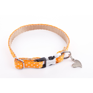 Collier en nylon - Pois - 17/27cm - 1cm - orange