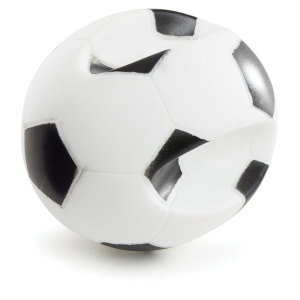 Vinyl football with handle - 10.5cm - white