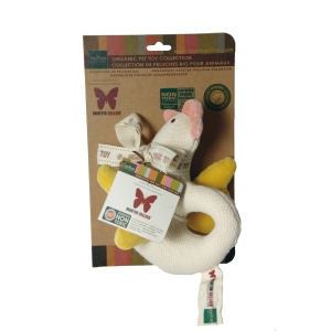 Plush hen with handle - Simply Fido - 18cm - white