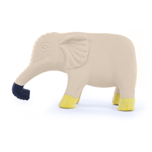 Elephant en latex - 4 pattes - jaune/gris