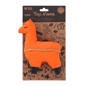 Lama en latex - 4 pattes - orange fluo