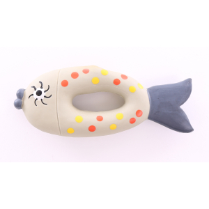 Poisson arlequin en latex  - marron