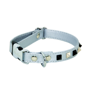 Faux leather necklace - Pearl - S - 25/34cm - 1.5cm - grey