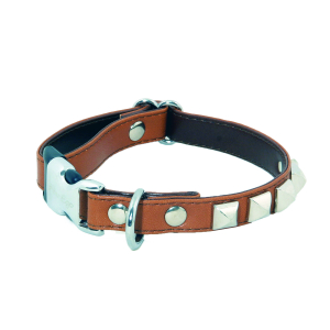 Leather collar - Chic - 25/34cm - 1.5cm - brown