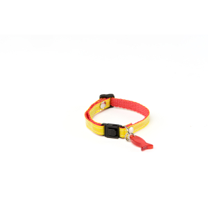 Collier chat en nylon - Reflex - 15/25cm - 1cm - jaune/rouge