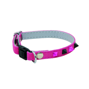 Collier chat en cuir - Glam & color - rose