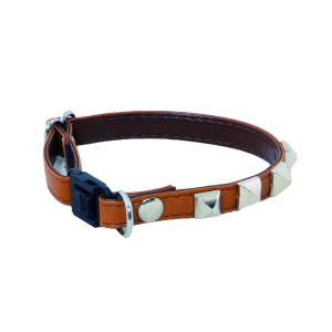 Collier chat en cuir - Chic - 20/28cm - 1cm - marron
