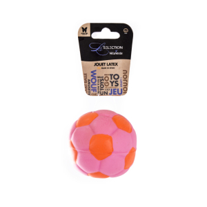 Balle de foot en latex - rose/orange
