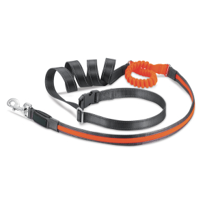 Laisse extensible multiposition en nylon - Lumineux - 1m80/2m50 - 2.5cm - orange