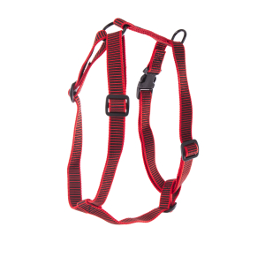 Harnais faux uni réglable en nylon - 25/35cm - 1cm - rouge