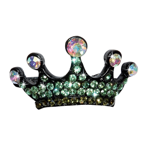 Barette - Couronne strass - vert
