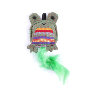 Ethnic fabric frog - green