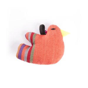 Ethnic fabric bird - orange