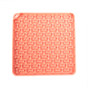 Tapis de léchage carré en silicone - Douceur - 20cm - rose