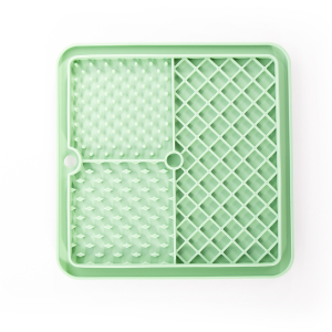 Tapis de léchage trio en silicone - Douceur - 20cm - vert