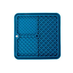 Tapis de léchage trio en silicone - Douceur - 20cm - bleu