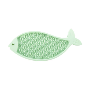 Tapis de léchage poisson en silicone - Douceur - 29cm - vert