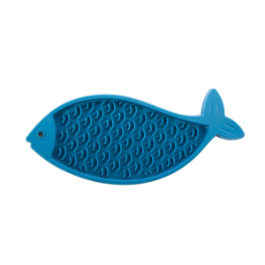 Tapis de léchage poisson en silicone - Douceur - 29cm - bleu