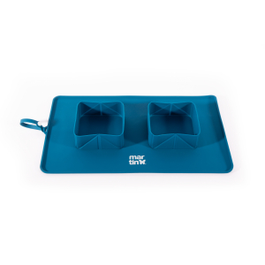 Gamelle double pliable en silicone - Douceur - 600ml - bleu