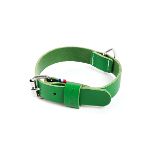 Leather collar - 499 two-tone - 54/64cm - 3.5cm - green