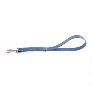 Laisse courte en cuir - 499 bicolore - 50cm - 2.5cm - bleu