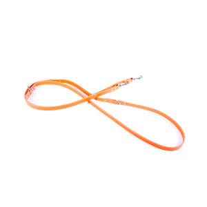 Multi-position leather leash - 499 two-tone - XS - 2.4m - 1.4cm - orange