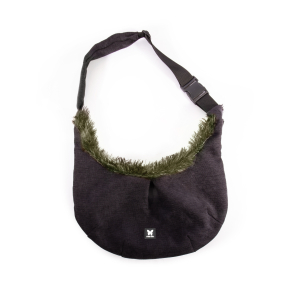 Sac de transport kangourou kaki pour chien - Toudoudou