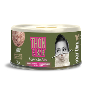 Martin Food Light - Cat fillet with tuna & sea bass - 70g (x12)