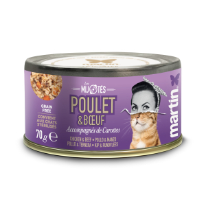 Morceaux en sauce Martin Les Mijotés Poulet et bœuf pour chat - 70g