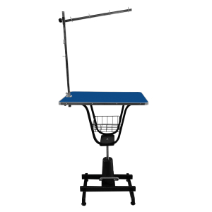 Table de toilettage hydraulique rotative bois rectangle HYDRO I - 90x55 - bleu